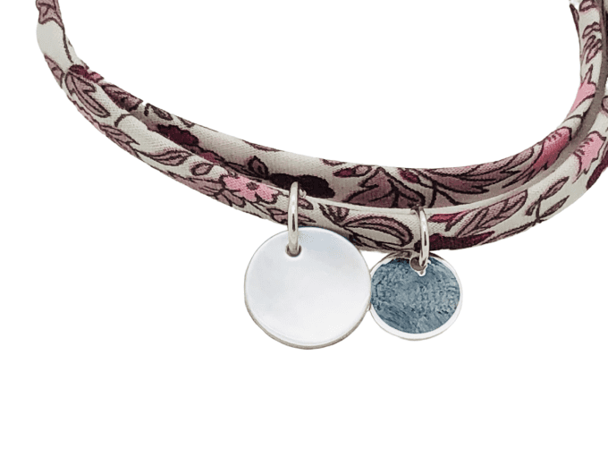 Bracelet Liberty médaille ronde argent 925 et médaille 